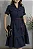 Vestido Chemissie em crepe de alfaiataria marinho e telha , com viés - 94355 Luciana Pais - Imagem 2