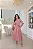 Vestido maxi rosa alfaiataria bordado, com pregas e bolero manga longa - Kauly 4436 - Imagem 1