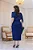 Conjunto marinho blusa em cetim com laço no ombro e saia reta midi com fenda frontal - Kauly 4434 - Imagem 5