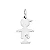 Pingente de ouro branco 18K com diamante - Menino  1,5 grama - Imagem 3