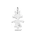 Pingente de ouro branco 18K com diamante - Menina  1,5 grama - Imagem 3