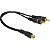 Cabo Y 1 Rca Fêmea x 2 Macho Preto 5mm 20cm Emborrachado - Imagem 3