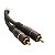Cabo Y 1 Rca Fêmea x 2 Macho Preto 5mm 20cm Emborrachado - Imagem 4
