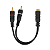 Cabo Y 1 Rca Fêmea x 2 Macho Preto 5mm 20cm Emborrachado - Imagem 1
