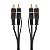 Cabo 2 RCA Macho x 2 RCA Macho Com Fio Terra 5m Preto Storm - Imagem 4