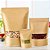 Saco Zip Stand Up Pouch Kraft 10x15+3 - C/Visor | 100 Unidades - Imagem 1