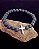 Pulseira de Bolinha Emborrachada Preta Cruz Grafite 8mm 18cm - Imagem 1
