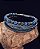 Pulseira Quadrupla Azul c/ Pedras Naturais - Couro - Imagem 1