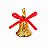 Kit 12 Enfeites Mini Sinos Com Laço Pendente Decorativos Árvore Natal - Imagem 2