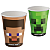 Kit Festa Pratos e Copos para Aniversário Comemoração - Jogo Minecraft - 8 un Cada - Festcolor - Imagem 2