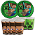 Kit Festa Pratos e Copos para Aniversário Comemoração - Jogo Minecraft - 24 un Cada - Festcolor - Imagem 1
