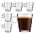 Jogo 6 Canecas Xícaras de Vidro Casual Café Chá 80ml com Alça Quadrada - Class Home - Imagem 1