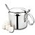 Açucareiro Com Colher Tampa e Alça Em Aço Inox Clássico 300ml Mesa Posta - Class Home - Imagem 1