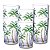 Kit 6 Copos de Vidro Palm Tree Color Coqueiro 350ml Transparente Água Suco Refrigerante - Class Home - Imagem 1