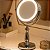 Espelho de Mesa Metal Cromado com Luz de Led e Dupla Face Aumento 5x Maquiagem Penteadeira Uny Home - Imagem 4