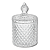 Potiche Decorativo de Cristal com Tampa Litt Para Mesas Aparadores Bomboniere 10,5 x 17,5cm - Wolff - Imagem 1