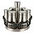 Porta Condimentos e Temperos de Luxo Com Suporte Giratório e 6 Potes 150ml Cada Inox Uny Home - Imagem 1