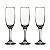 Kit 3 Taças Para Champanhe Espumante Vinho Vidro Liso Transparente Lira 210ml G4U Class Home - Imagem 1