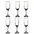 Kit 6 Taças Para Champanhe Espumante Vinho Vidro Liso Transparente Lira 210ml G4U Class Home - Imagem 1