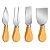 Kit 4 Facas de Queijo e Petiscos Em Inox e MDF Mini Faca Espátula Garfo Utensílios Cozinha Uny Home - Imagem 1