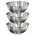 Kit 3 Saladeira Escovada Bowl Tigela de Aço Inox Saladas Preparo de Alimentos 22cm - Ke Home - Imagem 1
