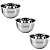 Kit 3 Tigelas Mixing Bowl De Inox Redondo 26cm Para Preparo Cozinha Salada Confeitaria G - Ke Home - Imagem 1