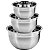 Kit 3 Tigela Mixing Bowl Aço Inox 26cm 28cm 30cm Para Preparo Cozinha Salada Confeitaria - Ke Home - Imagem 1