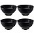 Kit 4 Tigela Ondulada de Melamina Linha Premium Kanpai - Preto - 1000mL - 17,8cm - Bestfer - Imagem 1