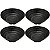 Kit 4 Tigela Ondulada de Melamina Linha Premium Kanpai Leve Resistente - Preto - 820mL - Bestfer - Imagem 1