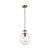 Pendente Tommy Ø21,5cm – Lustre de Vidro Transparente e Metal Dourado E27 – Skylight SKY-3039TS - Imagem 1