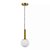 Pendente Basic (A) 33cm Metal e Vidro Dourado e Fosco - Skylight SKY-3123DO - Imagem 2