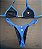 Conjunto - Top Micro + Calcinha Duo 1 com ajuste lateral - canelado Royal e preto - Imagem 1