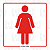 Placa Banheiro Feminino Vermelho 14x14 cm - Imagem 1
