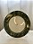 Prato sobremesa cerâmica Marble verde filete ouro 20Cm - Imagem 1