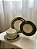 Prato sobremesa cerâmica Marble verde filete ouro 20Cm - Imagem 2