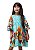 Vestido Mosaico Tropical Com Mangas - Imagem 1
