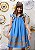 Vestido Azul Bordado Corais - Imagem 1