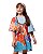 Vestido Curto Mosaico Jardim Com Mangas - Imagem 1