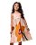 Vestido Em Tricoline Alças Maxi Flor Laranja Teen - Imagem 1