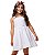 Vestido Curto Bordado Mini Margaridas Branco - Imagem 1