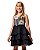 Vestido Curto Bordado Com Camada De Babados - Imagem 1