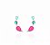 Brinco Gotas Fusion Turmalina Rosa - Imagem 2