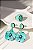 Brinco Max Flor e Oval Turquesa Lab - Imagem 2