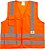 COLETE REFLETIVO POLIESTER 1 BOLSO LARANJA STEELFLEX - Imagem 1