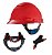 CAPACETE H-700 3M C/ CARNEIRA E JUGULAR VERMELHO CA 29638 - Imagem 2