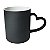 Caneca Porcelana Alça Coração 320ml (Preto Fosco) - Imagem 1