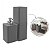 Kit Dispenser de Sabonete Líquido e Porta Creme Dental Stolf Smile Cinza - Imagem 1