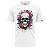 Camiseta Raving Skull Flowers (Cor Branco) - Imagem 1