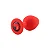 Plug anal M Silicone - Pedra Vermelha - Imagem 1