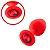Plug anal P Silicone - Pedra Vermelha - Imagem 1